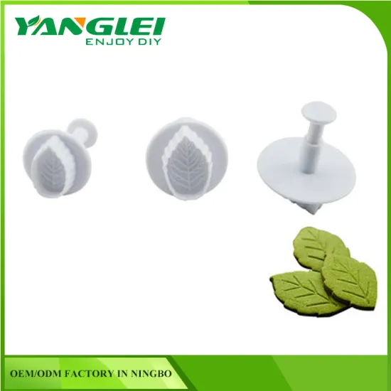 3pcs set Fondant Cake Cutter Decorating Leaf shaped plunger cutter