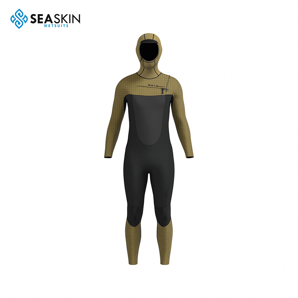 Seaskin 3/2mm Men Surfing Wetsuit ด้วยฮูด