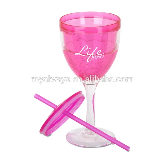 100% BPA free high quality double wall plastic wine glass with lid