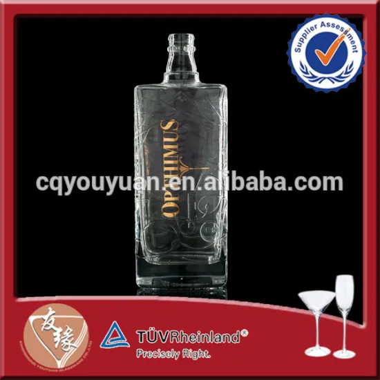 Flint 750ML Empty Square Glass Bottle Spirit Glass Bottle