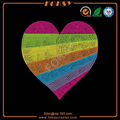 Rainbow Heart Lightning wholesale iron ons