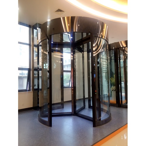 Portas giratórias automáticas de três asas com vitrine