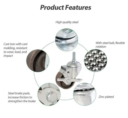 Cast-Iron Side Brake Caster Wheel for Machinery Equipment