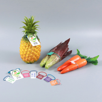 Customizable Logo printed vegetable binding rubber band with tags/labels for Fresh fruit and vegetable Packing