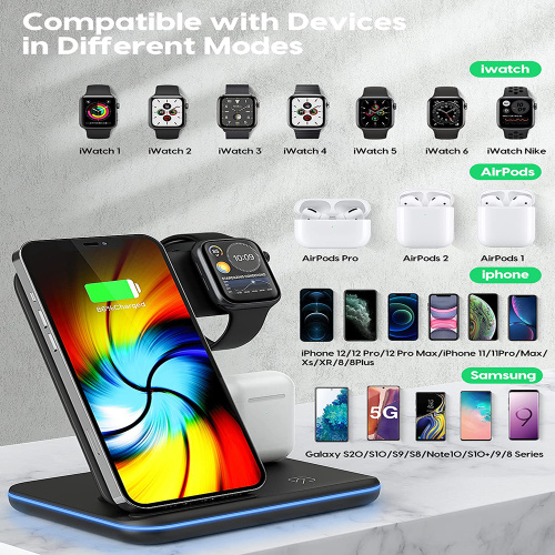 Wireless Charger 15w 3 in 1 Fast Charging Wireless Charger Factory