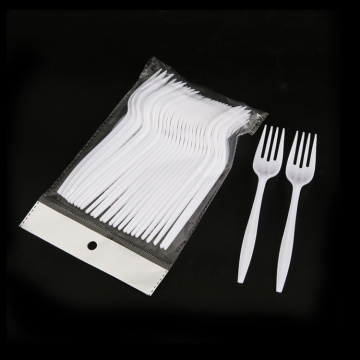 White Plastic PP Disposable Cutlery Set Includes Knife Fork Spoon and Soup Spoon