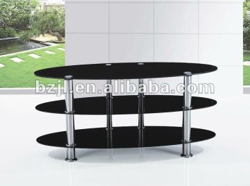 oval glass tv stand