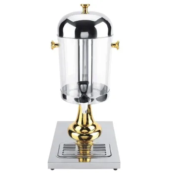 Stainless Steel Cold Beverage Dispenser with Ice Container - 2.2 Gallon