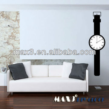 DIY Big black watch decal wall clock 3D stickers