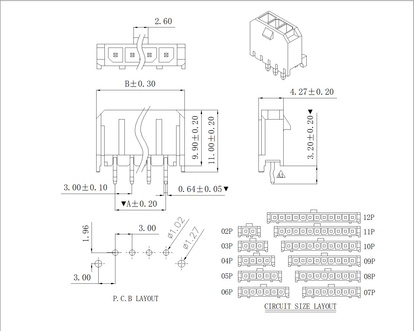 MX3.0mm 180° Wafer Connector Series AW3045V-1xNP China Manufacturers ...
