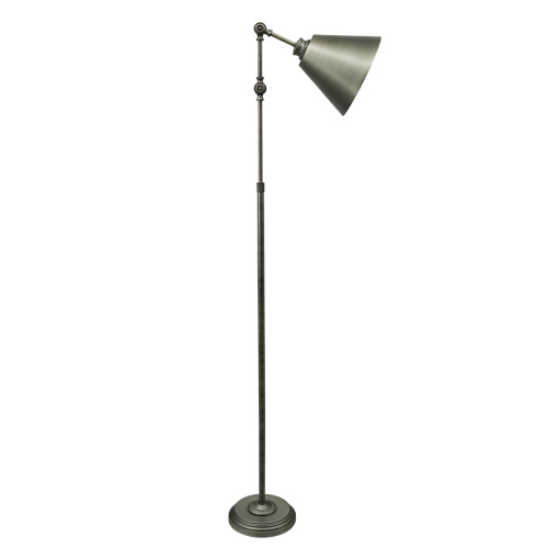 Candeeiro de pé de metal ajustável em altura com latão antigo para sala de estar