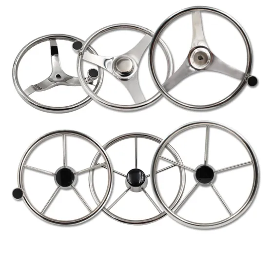 Stainless Steel Marine Hardware: Yacht Steering Wheel & Hydraulic Rudder - 350mm