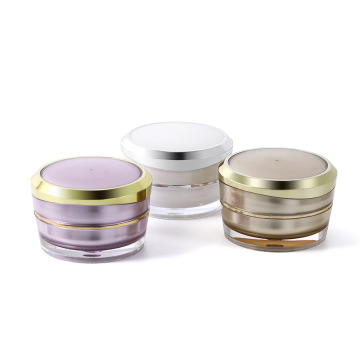 wholesale 5g 10g 25g 30g 50g low moq empty plastic acrylic UV coated silver gold cosmetic jars OEM