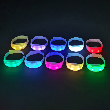 Programmable Remote Control LED Wristband with Adjustable Sizes and Music Control - RGB Color Party Bracelet