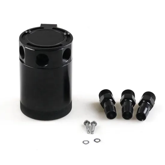 Universal Aluminum Baffled Oil Catch Can with 3-Port Reservoir - Features 3-Hole Design