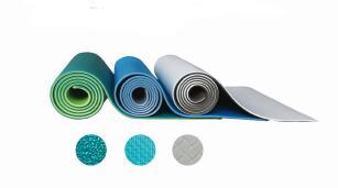 PVC double color embossed yoga mat