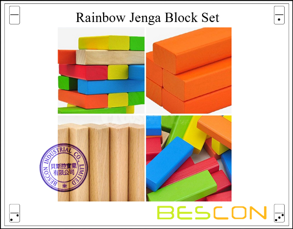 Rainbow Jenga Block Set-2