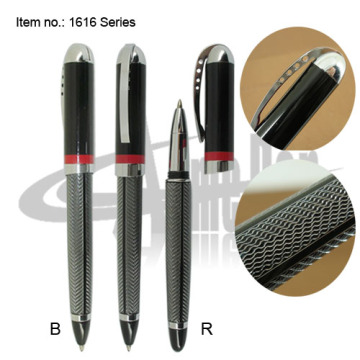 Writing Instrument Stationery Set Unique Braid Design Ball Pen and Roller Ink Pen Stationery Set 44 gram Metal Heavy Pens