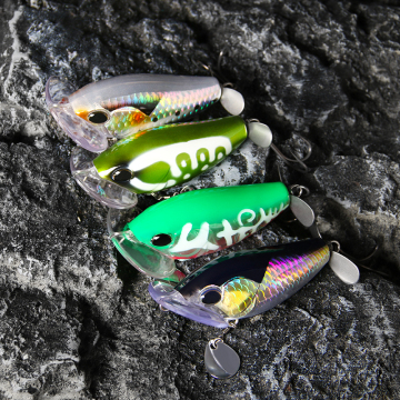 LETOYO 72mm Topwater Popper Hard Bait for Bass and Catfish