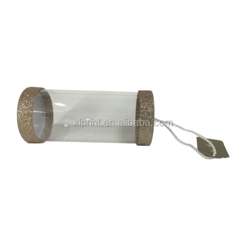 colorful glitter lid transparent cylinder paper tube box