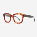 Round Square Bevelling Acetate Unisex Optical Frames