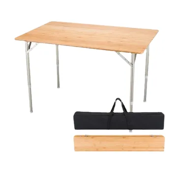 Hangrui Wooden Folding Picnic Table: Adjustable Height for Outdoor Travel