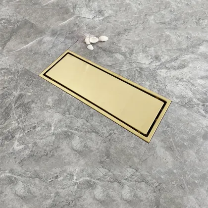 30cm Rectangular gold floor drain