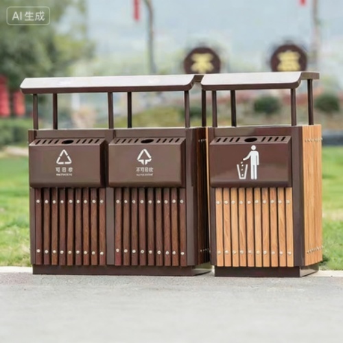 Durable Custom Metal Bins for Public Area Waste Management