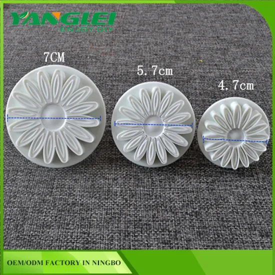 3pcs set Fondant Cake Cutter Decorating Sun flower shaped plunger cutter