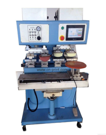 4 color independent pad ink well pad printing machine