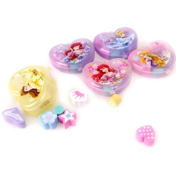Wholesale Cartoon Heart-shaped Erasers in Box for School Kids