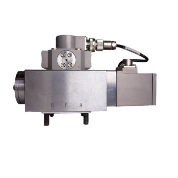 Three-stage nozzle baffle high flow servo valve