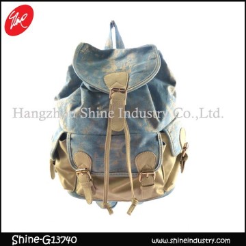 denim fashion packsack/practical backpack/school bag