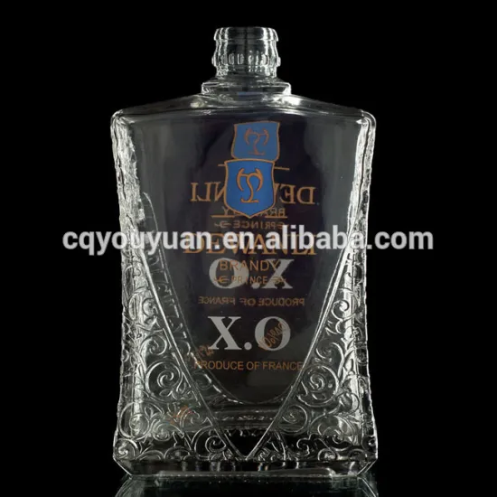 700ML Clear French Square Bottles Antique Glass Wine Bottles for Sale