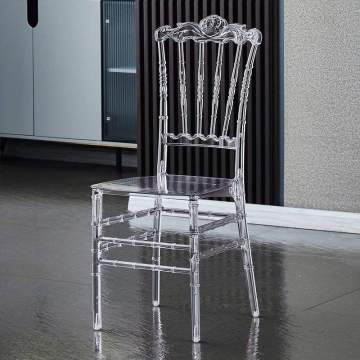 Ergonomic Wood Desk Chair Modern Acrylic Stacking Kitchen White Cushion Chair Supplier