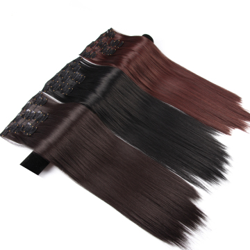 AliLeader Wholesale Price 22"  Synthetic Hairpiece 16 Colors Hair Clip Extensions