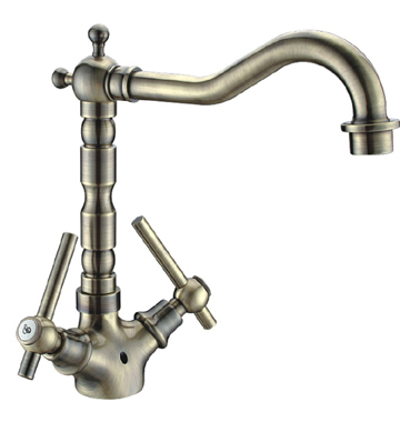 Two Handles Antique Brass Kitchen Faucet