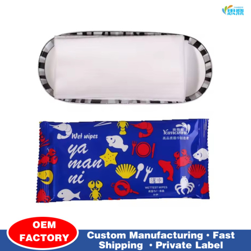 Khăn lau ướt gói đơn thương hiệu tùy chỉnh cho nhà hàng