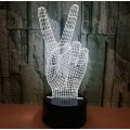 Abstract 3D Victory Sign Light Hand Night Light