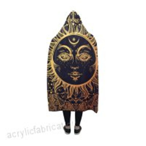 Blanket Indoor Pilling Fleece Hooded Paisley Sun