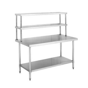S010 Commercial Stainless Steel Work Bench With Double Overshelf