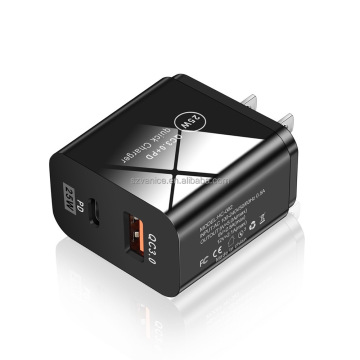 US Plug 25w Fast Charger Type C Adapter untuk Samsung Galaxy Note 10, S21, S20 &amp; iPhone