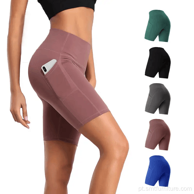 Shorts de ioga de legging de ginástica curta para mulheres