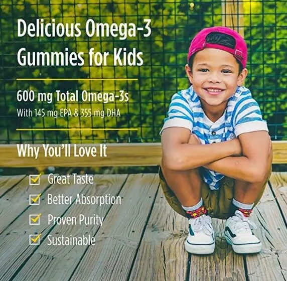 OEM/ODM Organic Custom Contains DHA And Omega 3 Brain Immunity Booster Fish Oil Gummies