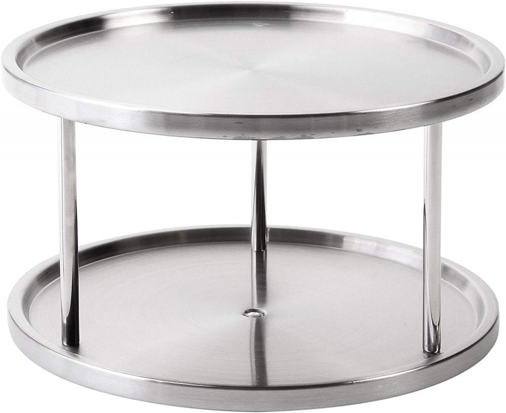 Round Stainless Steel 2 Tier Lazy Susan Turntable