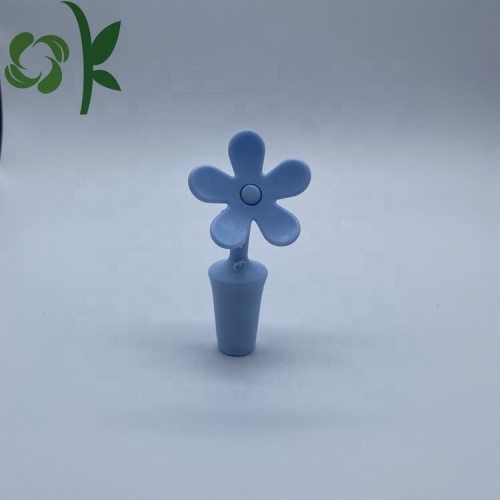 Tapón de botella de silicona con diseño de flores