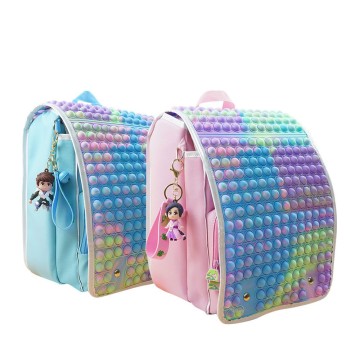 กระเป๋าเป้สะพายหลังซิลิโคน Fidget Pop Bubble Kids Backpack สำหรับโรงเรียน