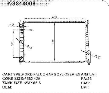 auto radiator car for FORD FALCON AV GCYL CSERIES     OEM:F23Z8006AB
