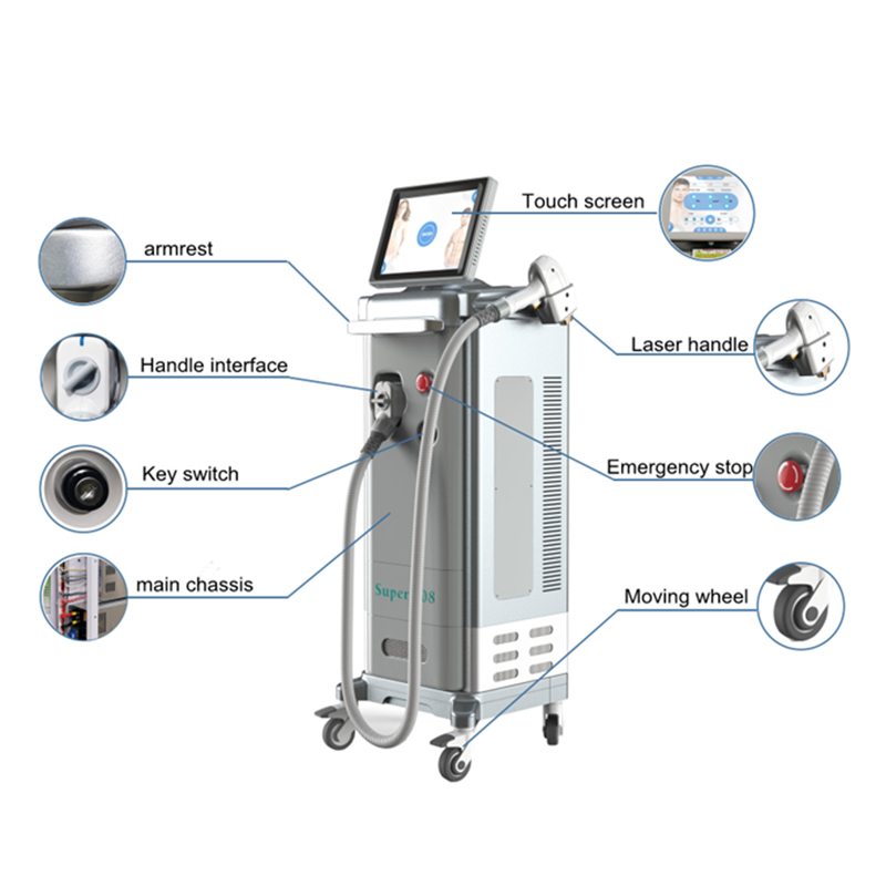 NEW High End 808nm Diode Laser 755 808 1064 Hair Removal 755+ 808+1064nm Diode Laser Machine