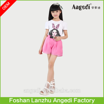Children girls summer clothing sets custom with your logo